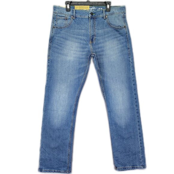 Wrangler Other - Wrangler Retro Slim Straight Western Blue Denim Jeans Men's 36x32 NWT